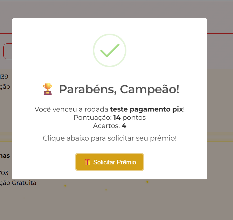 Mensagem de campeão